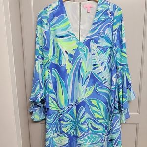 Lilly Pulitzer Rosalia Mini Floral Blue Green 4 Dress Palm Passage